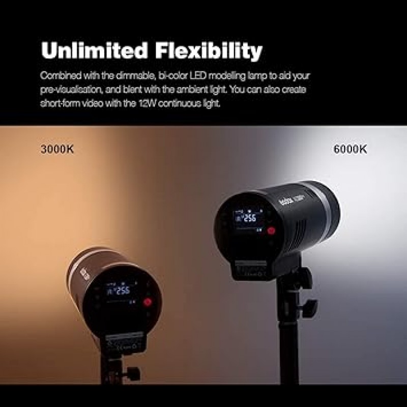 Godox AD300Pro 플래시 스트로브 TTL 2.4G Studio 300W 1/8000 HSS 2색 모델링 5600±100K 0.01-1.8S 재활용 시간 320 풀 파워 플래시 [병렬 가져오기]