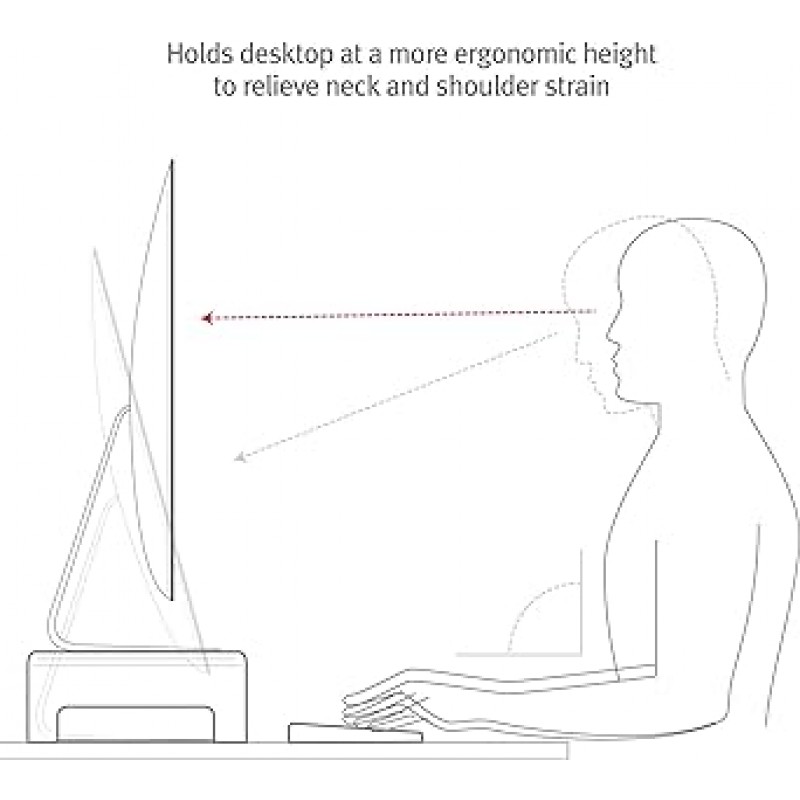 Twelve South Curve Riser 모니터 스탠드 | iMac 및 디스플레이용 보관 선반이 있는 인체공학적 데스크탑 스탠드, 매트 블랙