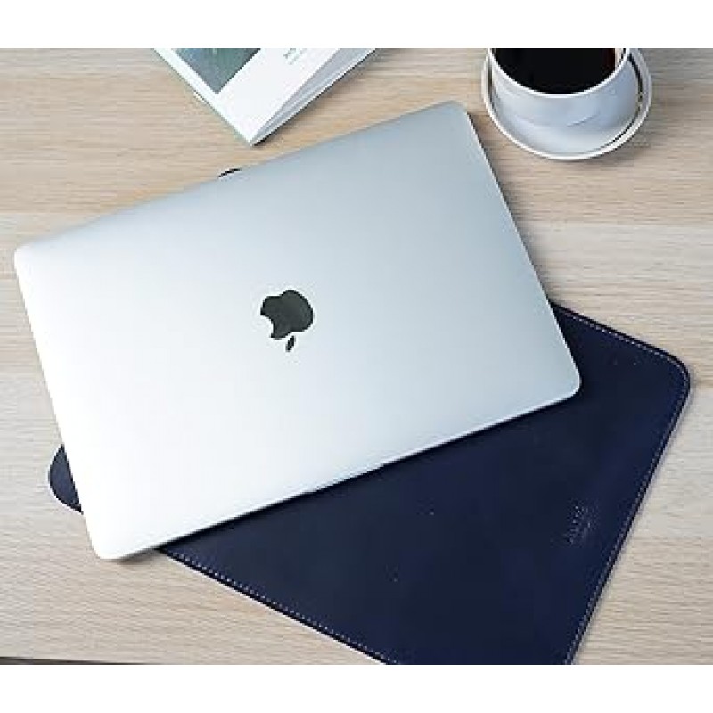 MacBook Air 2022 Aartedesign 가죽 빈티지 가죽 슬리브 13 인치 / M1 A2337 A2179 A1932 (2018-2021) MacBook Pro M1/A2338 A2251 A2289 (2016-2021) (수직, 블루)