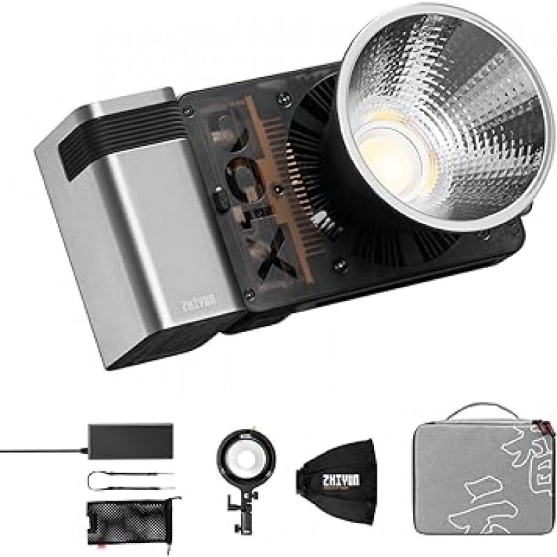 공식 플래그십 스토어: ZHIYUN MOLUS X100 PRO LED 비디오 조명, 100W, 촬영 조명, 2,700K-6,500K, CRI 95+ TLCI 97+, Bluetooth 및 애플리케이션을 통한 밝기 제어