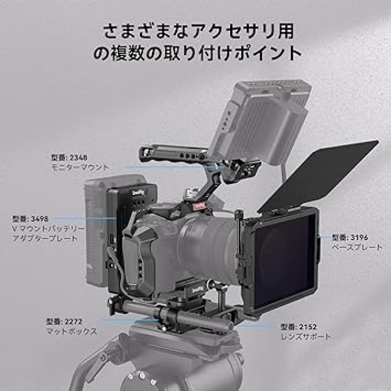 Canon EOS R5/R6/R5 C용 SmallRig 케이지 키트, 탑 핸들 및 케이블 클램프가 있는 카메라 핸드헬드 키트 - 3830