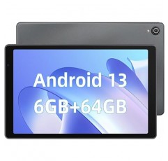 Android 13 8 코어 CPU, 2023 태블릿, 10인치 Wi-Fi 모델, 6GB RAM(4+2 확장) + 64GB ROM + 1TB TF 확장, CPU, 2.0 Ghz WiFi, 6 1280 x 800 해상도, IPS 디스플레이, 5000 mAh 대용량 배터리, 2MP/5MP 카메라, Type-C 충전, Bluetooth 5.0, 일본어 사용 설명서 포함(회색)