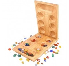 Smilerain Mancala Stone Kahala Mancala 게임 Mancala Folding Mancala 전략 게임 보드 게임 Mancalaha Bamboo