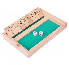 Rebonarie Toy Shut the Box 테이블 게임 나무 가족 게임 나무 장난감 장난감 게임 (내추럴 1면)