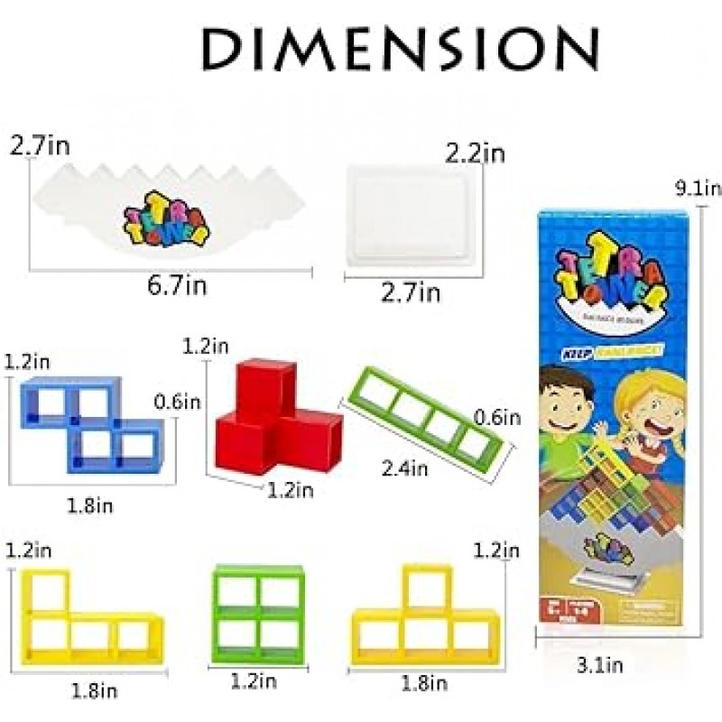 테트리스 스태킹 장난감 보드 게임 테트리 타워 균형 게임 감압 균형 빌딩 블록 어린이를위한 성인 파티 균형 어린이를위한 스태킹 장난감
