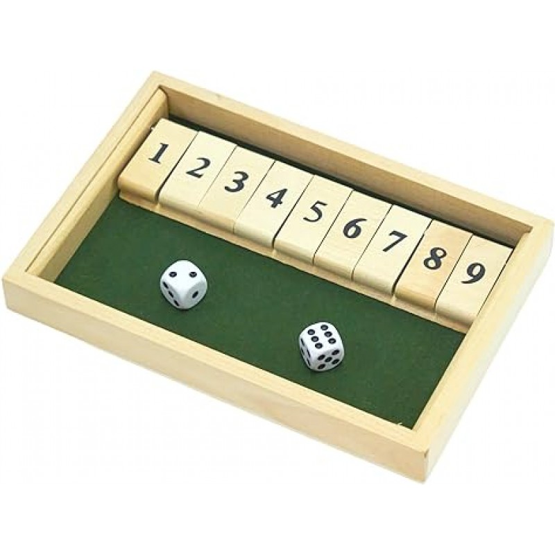 Ron-velk Shut the Box 나무 테이블 게임 2 주사위 파티 게임 Shut the Box 보드 게임 장난감 주사위