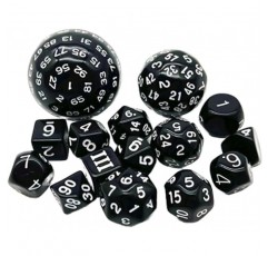 S.fields.inc 100 Sided Dice Polyhedral Dice Set, 15 Pieces of 10 Dice, 3-10 Sides, 20, 30, 60 Sides(Black)