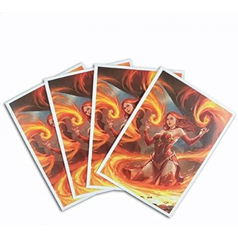 Keira Hayes Fire Mage 카드 슬리브 100 매 66mm x 92mm 매트 데크 프로텍터 카드 게임 보드 게임 카드 보호