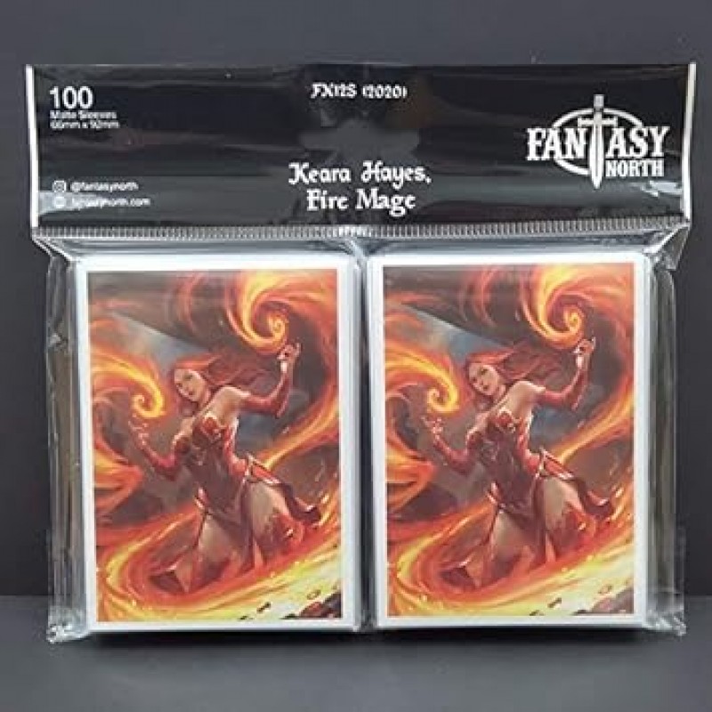 Keira Hayes Fire Mage 카드 슬리브 100 매 66mm x 92mm 매트 데크 프로텍터 카드 게임 보드 게임 카드 보호