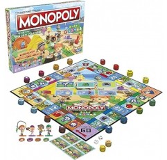 Hasbro F1661 Monopoly Animal Crossing 보드 게임, 인기, 교육용 게임, 파티 장난감, 어린이용, 2-4인용, 8세 이상용