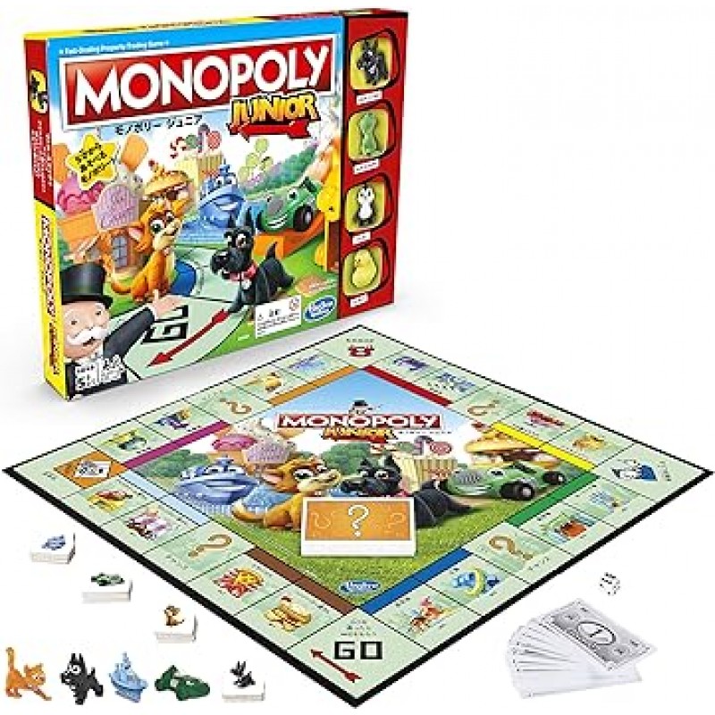 Hasbro A6984 독점 주니어 인기 교육 게임 파티 게임 보드 게임 가족 5세 이상 2-4인용 일본어 버전