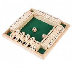 Le Bonalier Shut the Box Dice Party Green Jackpot Game (내추럴, 4면)