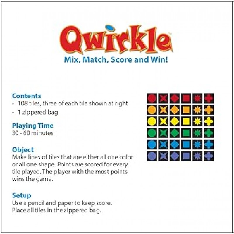 MindWare 52132 Qwirkle 여행 휴대용 보드 게임