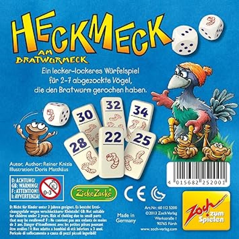 Heckmeck am Bratwurmeck: 2-7인용. 플레이 시간: 20~30분