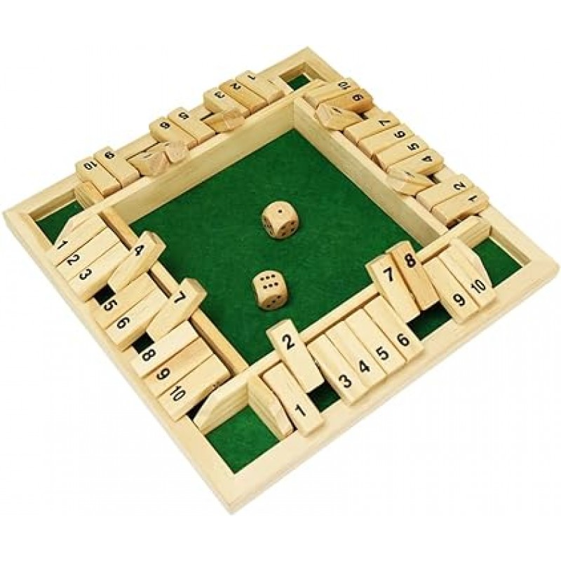 Shodo Shut the Box Numbers 보드 게임 2-4인용 어린이부터 성인까지 두뇌 전투 홈 파티(녹색)