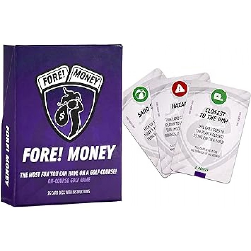 Fore! Money On-Course 골프 게임 | 베팅을 다음 라운드에 즐겁게 통합 | 56 카드가 모든 구멍을 다른 게임에