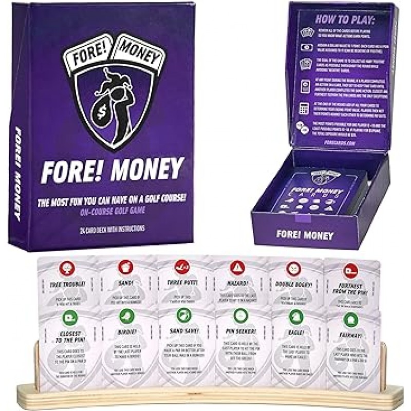 Fore! Money On-Course 골프 게임 | 베팅을 다음 라운드에 즐겁게 통합 | 56 카드가 모든 구멍을 다른 게임에