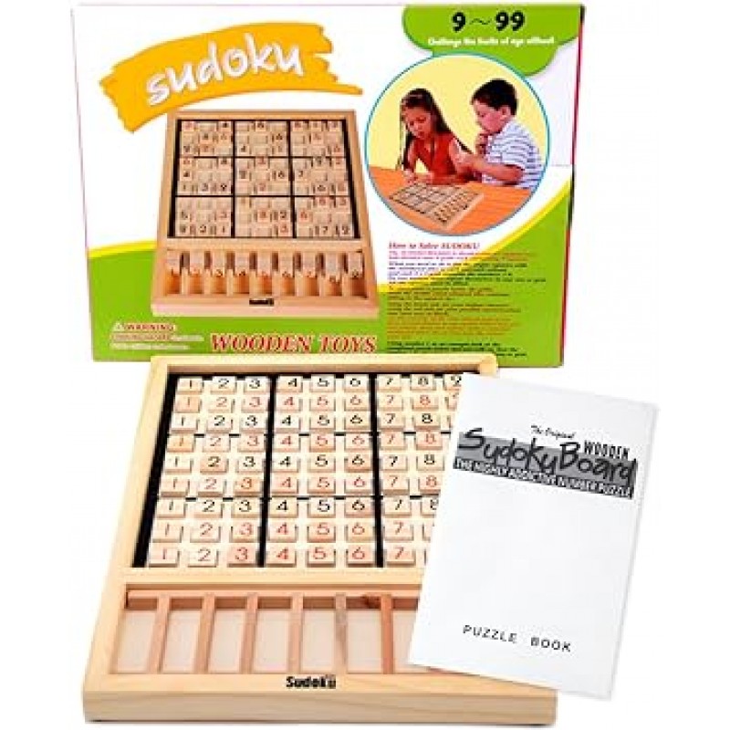 스도쿠 나무 퍼즐 번호 장소 Namplé SUDOKU 추론 게임 탁상 게임 9 블록 어린이 교육 장난감