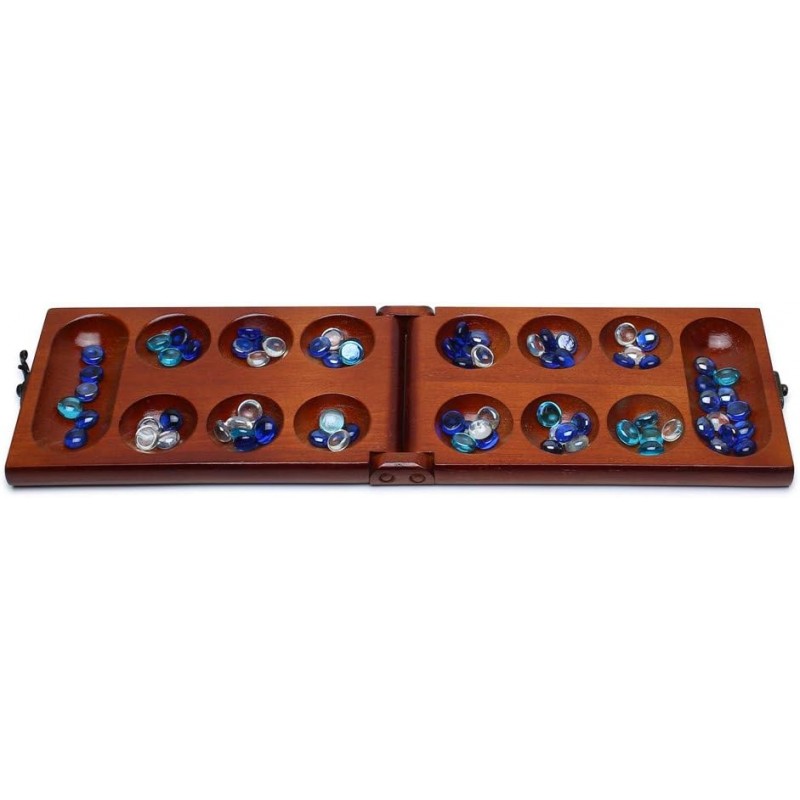 Mancala Game Mancala 접는 부모-자식 게임 여행 게임 전략 게임 - 어린이 및 성인용(목재)