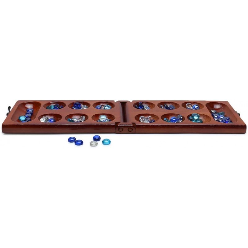 Mancala Game Mancala 접는 부모-자식 게임 여행 게임 전략 게임 - 어린이 및 성인용(목재)