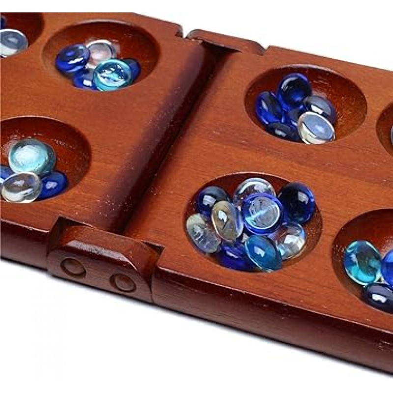 Mancala Game Mancala 접는 부모-자식 게임 여행 게임 전략 게임 - 어린이 및 성인용(목재)