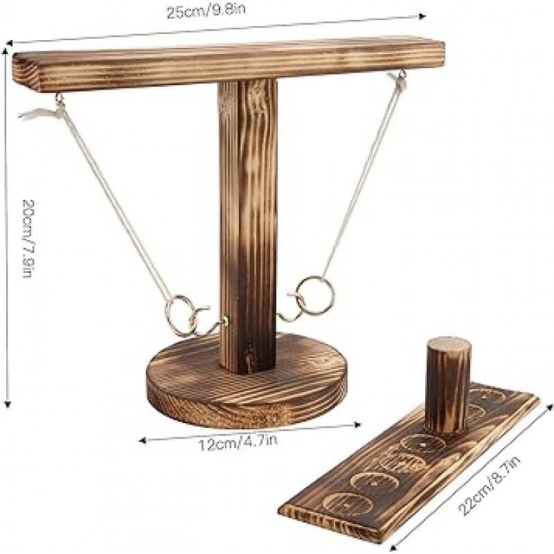 수제 나무 링 토스 후크, 성인 음주 전투 게임 장난감, 테이블 인터랙티브 업그레이드 게임 참신 장난감, 후크 링 토스 게임, 바 케이스, 파티 가족 게임