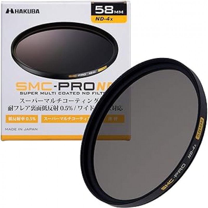 HAKUBA AMZCFSMCPND458 ND 필터, SMC-PRO ND4X, 후면 플레어 방지, 낮은 반사율, 0.5% 얇은 프레임, 일본산, 단풍