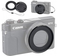 JJC 필터 어댑터 + 렌즈 캡 키트 Canon PowerShot G7X Mark III II G7XM3 G7XM2 G7X G5X 적용