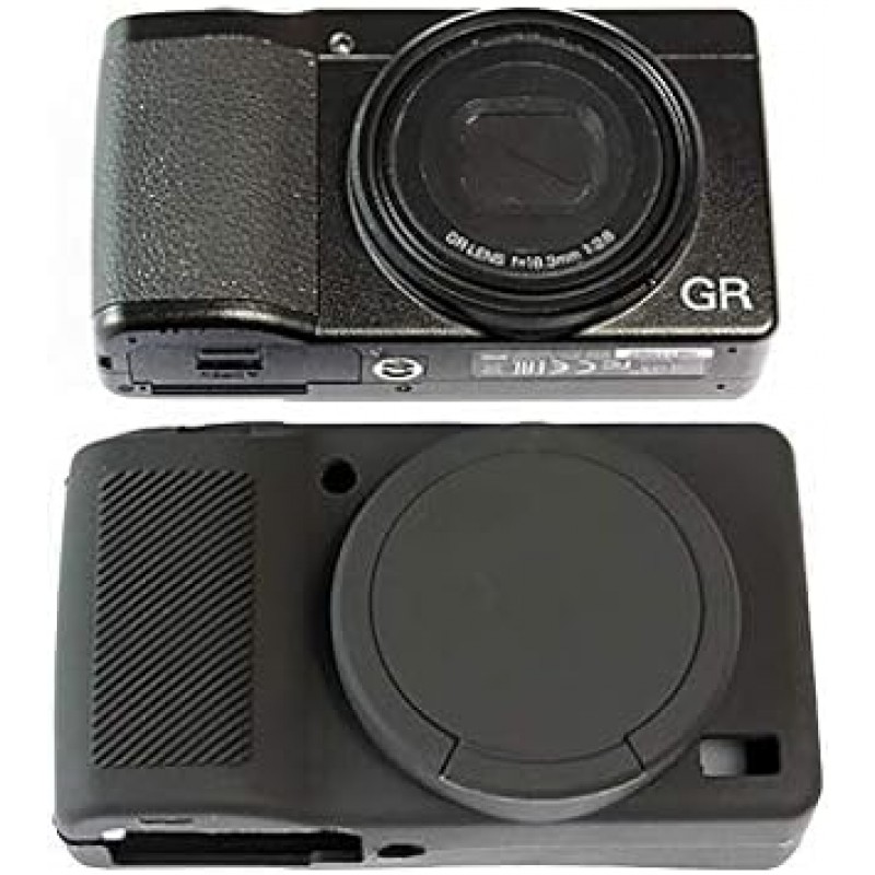 Ricoh PEN GR III GR3 카메라 커버, 실리콘 케이스, 실리콘 커버, 카메라 케이스, 슈팅 케이스, 라이너 케이스, 카메라 홀더, 초박형, 내충격성, 내충격성, 내마모성(검은색)