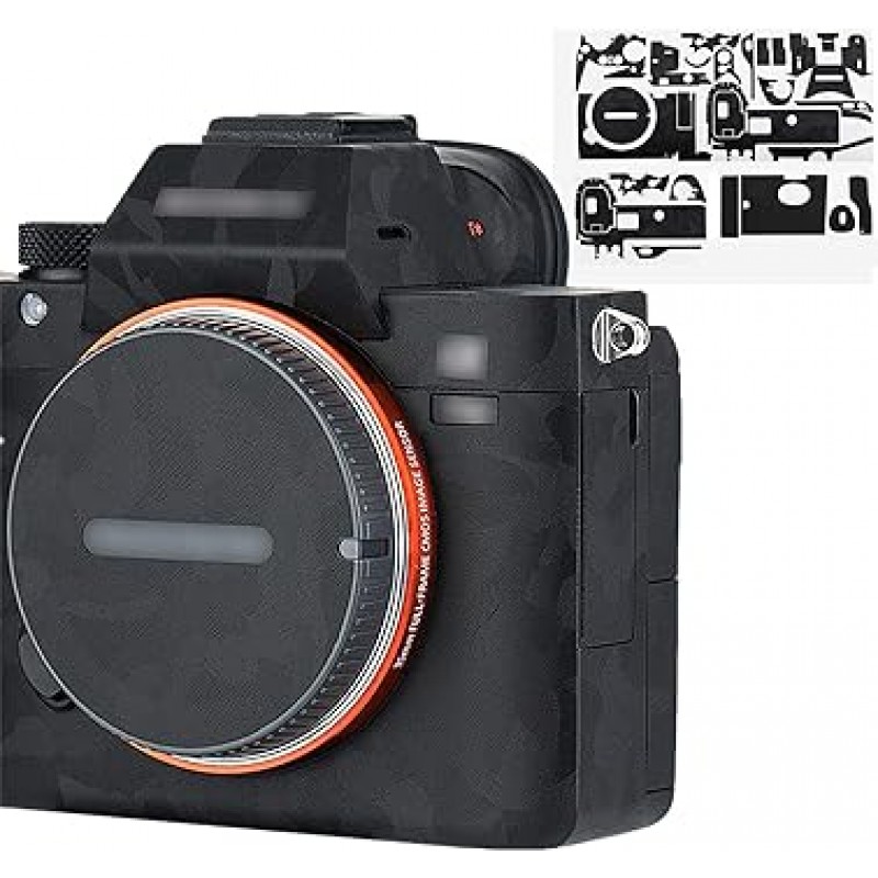 소니 A7III A7RIII A7M3 A7RM3 카메라와 호환되는 카메라 보호용 가죽 필름 3M 소재 블랙 위장