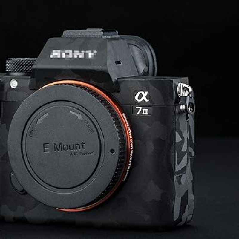 소니 A7III A7RIII A7M3 A7RM3 카메라와 호환되는 카메라 보호용 가죽 필름 3M 소재 블랙 위장