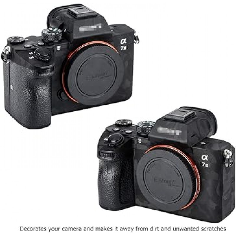 소니 A7III A7RIII A7M3 A7RM3 카메라와 호환되는 카메라 보호용 가죽 필름 3M 소재 블랙 위장