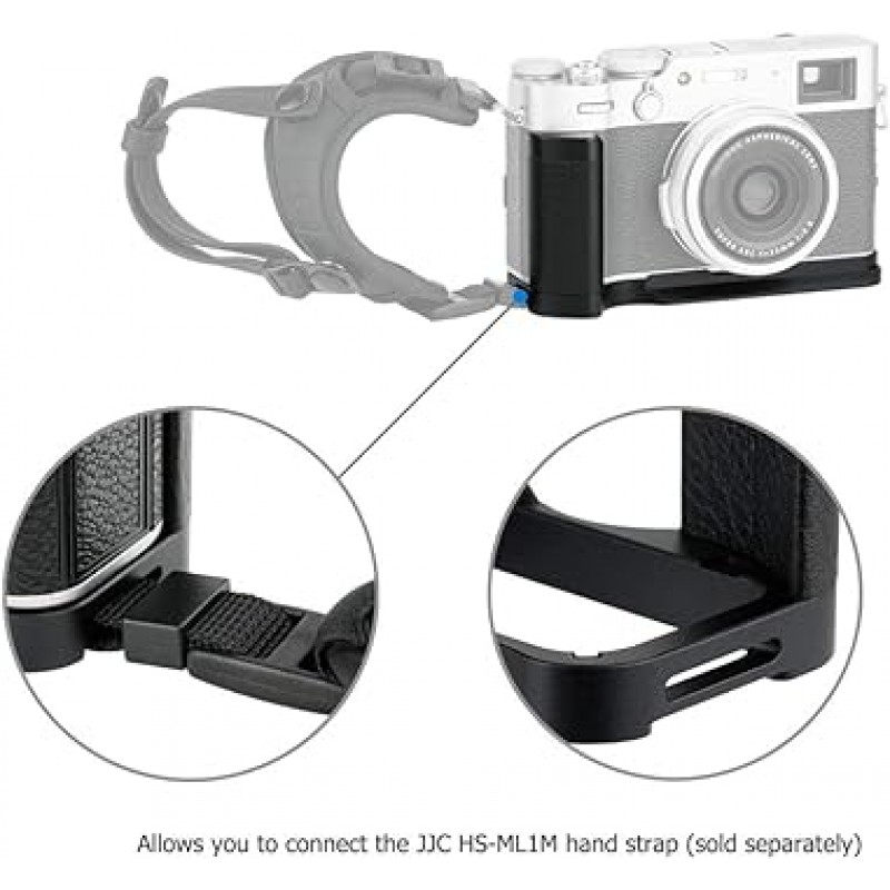 JJC 금속 손잡이, Fujifilm Fuji X100V 및 X100F 카메라와 호환 가능, 편리한 배터리 교체