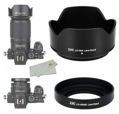 (1+1) Nikon HN-40 및 HB-90A 호환 Nikkor Z DX 16-50mm 및 50-250mm 렌즈용 ABS 스크류인 + ABS 뒤집을 수 있는 렌즈 후드, Nikon Z30 Z50 듀얼 렌즈 키트와 호환 가능