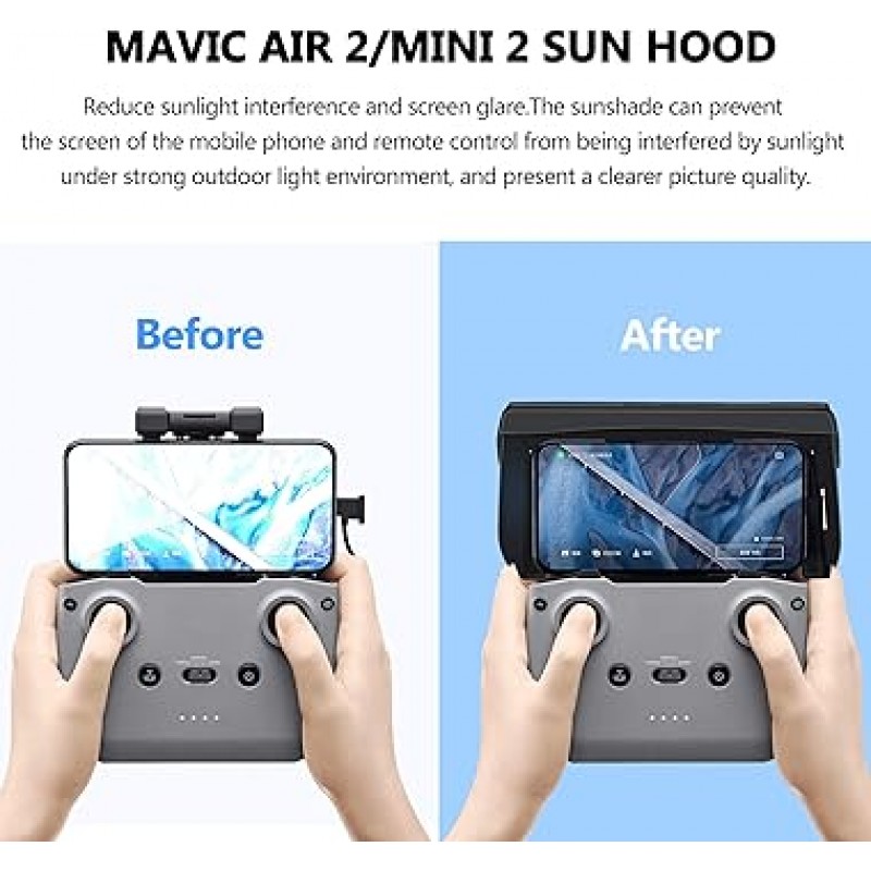 DJI Mini 2 SE/Air 2S/Mavic Mini 2/Mavic Air 2 컨트롤러 액세서리(4.7-5.5인치)용 STARTRC 차양