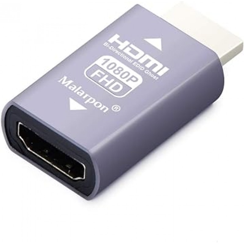 Malarpon HDMI EDID 에뮬레이터 패스스루 3세대 알루미늄 헤드리스 모니터의 EDID를 유지 액티브 스위치 및 익스텐더 1920x1080@59Hz 1점