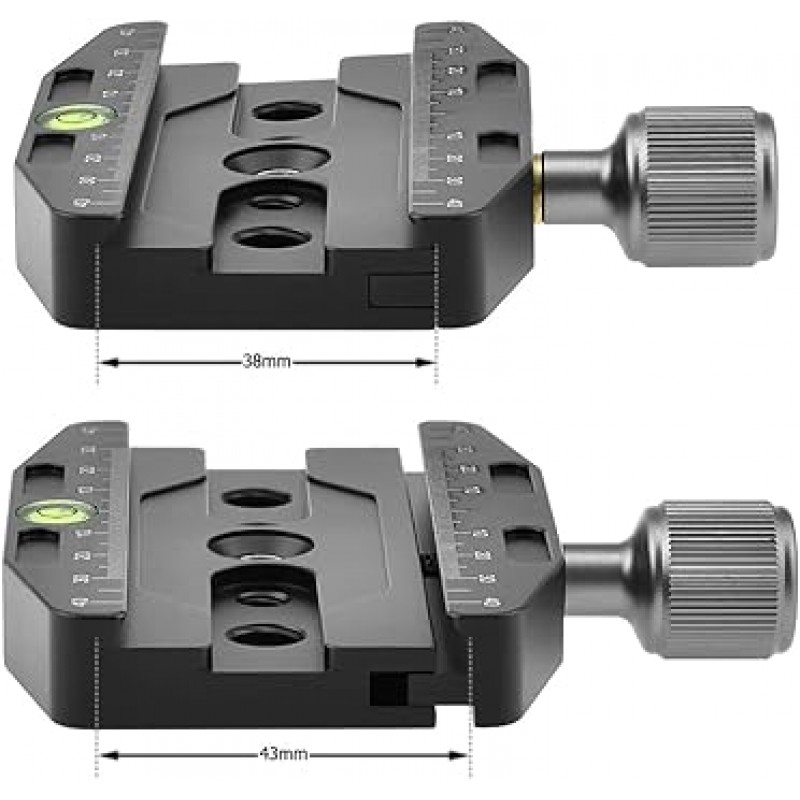 NOTRICKT QRC-20 90mm(3.5인치) 퀵 릴리스 클램프, 클라우드용, 독립형 헤드, 비디오 헤드, Arca-Swiss 표준과 호환 가능, 내장 레벨 표시기