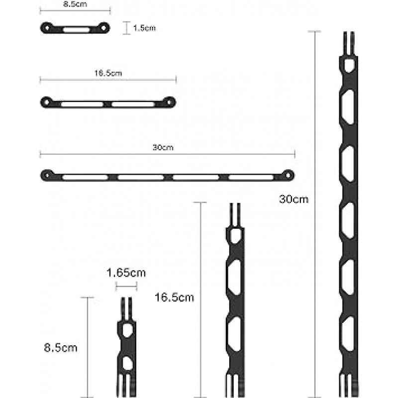 FunMulty 모든 알루미늄 합금 확장 암 키트 금속 폴 마운트 헬멧 스틱 확장 암 마운트 GoPro Hero 11/10/9/8/7/6/5 Black, Session 5/4, Hero 3+, DJI OSMO Action, Insta360 One X2/ X/R/Go 및 기타(11.8