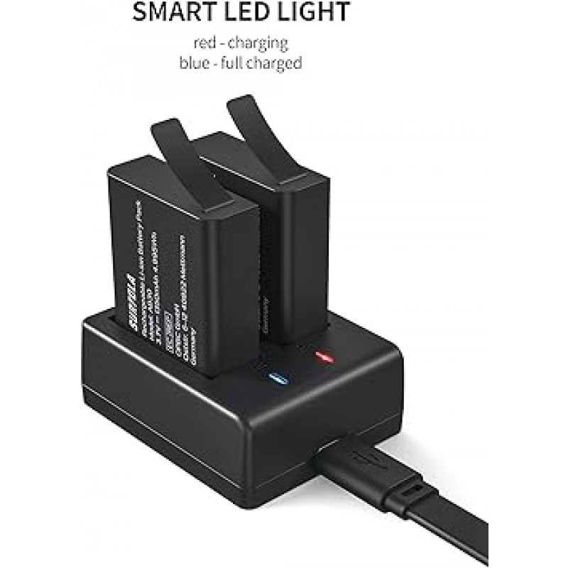 Surfola AB30 액션 카메라 충전기, 1350mh 배터리, SF230, SF430, SF530과 호환, USB 케이블 포함