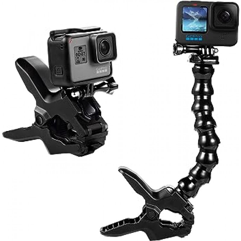 Suptig Jaws 구스넥 플렉스 클램프 마운트 마운트 for GoPro Hero 8 Hero 7 Hero 6 Hero 5 Hero 4 Session Hero 3 + Hero 3 액션 카메라