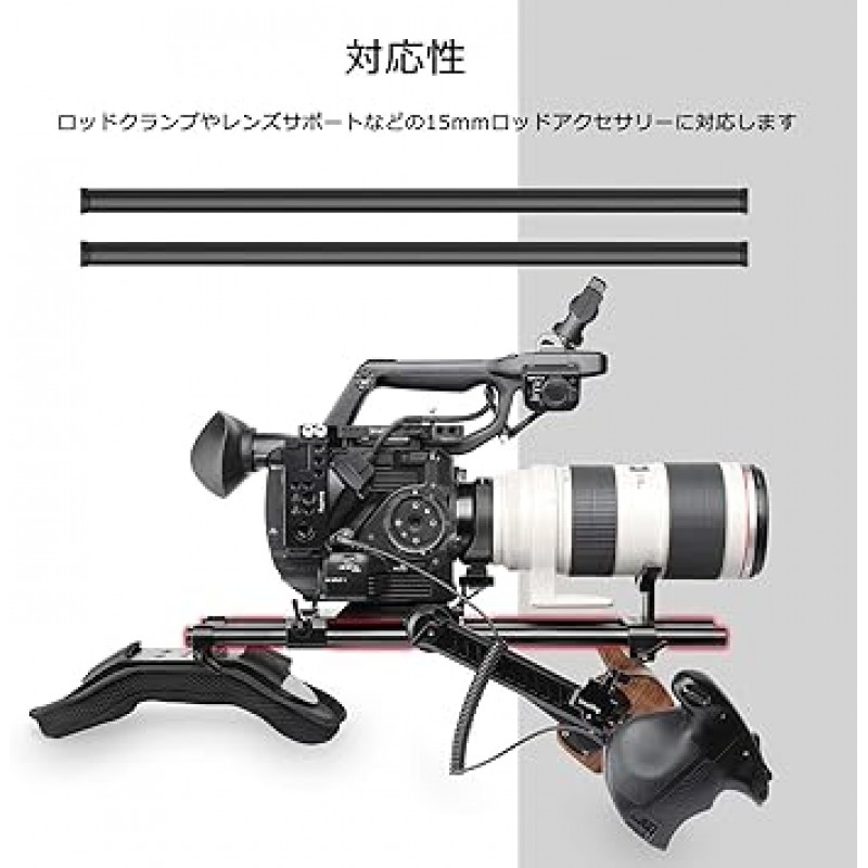 SmallRig 1054 0.6인치(15mm) 로드(M12 나사 구멍 - 40cm) 16인치 검정색 15mm 로드 시스템 알루미늄 2피스 카메라 액세서리