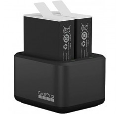 GoPro 공식 듀얼 배터리 충전기 + HERO9/10/11용 엔듀로 배터리, 블랙, 2개 세트