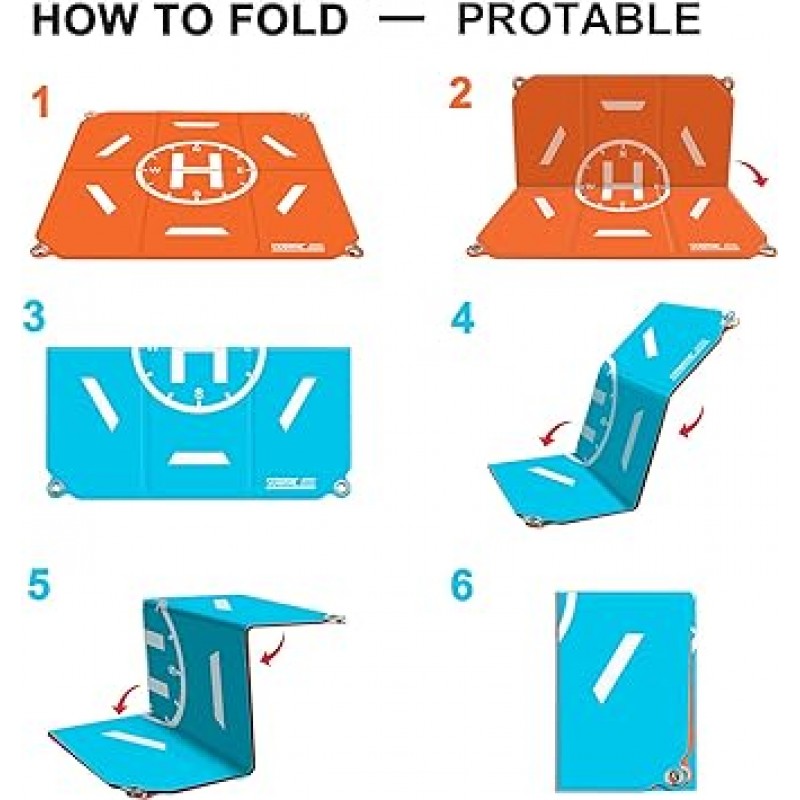 STARTRC 19.7인치(50cm) 랜딩패드, 하드케이스, 주차, 접이식, 퀵폴딩, 드론주차부, 전후방 랜딩매트, 방수, 드론헬기장, 지름 50cm, PU헬기장, 수납가방 포함, DJI Mavic 3 Pro/Mini 2 SE/Mini 3 Pro/Air 2S/Mavic Mini/Mavic 2 Pro/Zoom/Phantom 4용