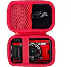 Aenllosi Tough TG-6/TG-5/TG-4 보관 케이스, OLYMPUS 디지털 카메라와 호환 가능, 빨간색 지퍼