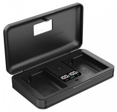 Genie EN-EL15 충전기, 카메라 배터리 팩, 5 in 1 충전기, 접이식 USB 케이블, LCD 디스플레이 포함, 디스플레이 배터리 용량, SD 카드 보관, 데이터 전송 지원(정품 충전기와 호환)