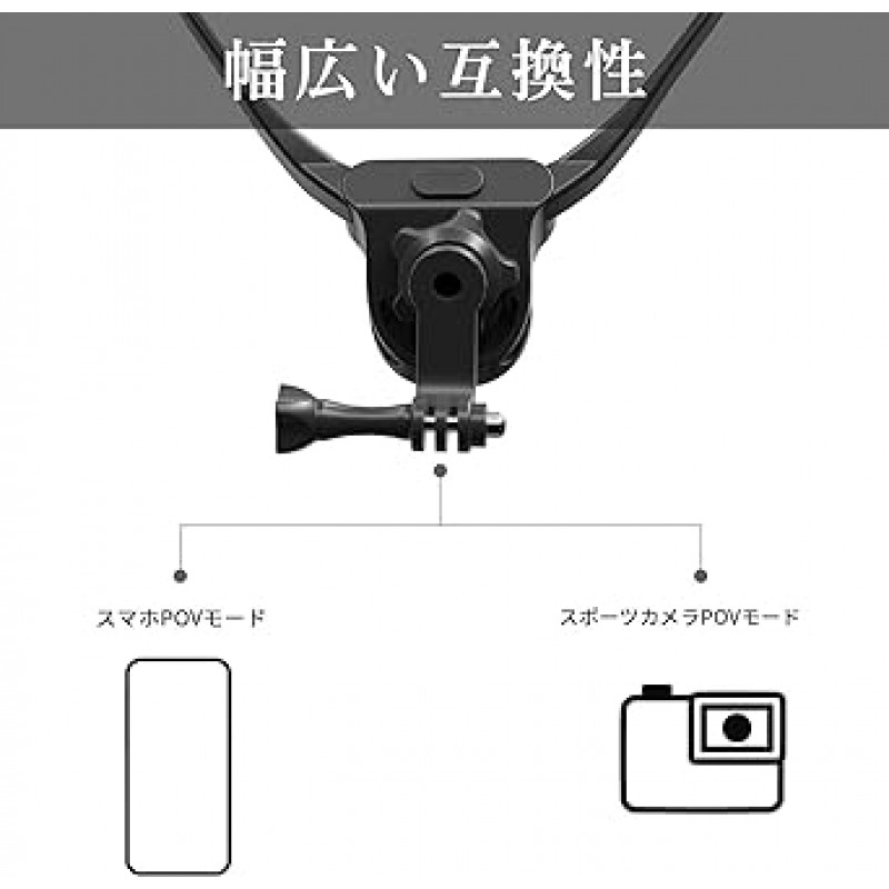 Gopro 액세서리용 USUCOS 목걸이 마운트, 세로 및 가로, 다중 각도 조절 가능, 경량, 안정적, 스마트폰과 호환 가능, 일본어 사용 설명서 포함(영어는 보장되지 않음)