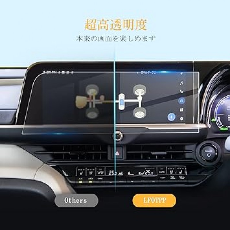 LFOTPP 내비게이션 LCD 보호 필름, 12.3인치, 강화 유리 필름, 고감도 터치, 기포 없음, 비산 방지, 적용 용이성, 자동차 전용 디자인