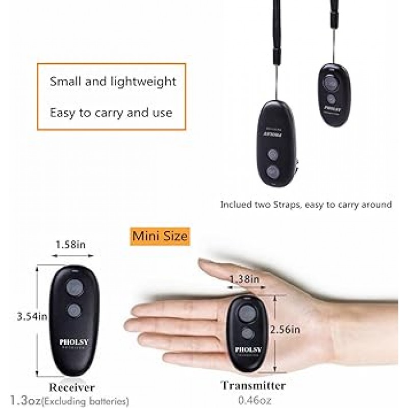 Canon EOS R3, R6, R5 C, 90D, 850D, 5D, 6D II, 7D II, 40D, 50D용 PHOLSY 무선 원격 제어 릴리스 원격 제어 원격 스위치; OM-1, E-M1X, E-M1 II, E-M1 III; 후지필름 GFX50SII, XT3, XT4, XT30II