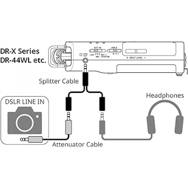 TASCAM AK-DR11CMK2 TASCAM DR 시리즈 카메라 액세서리, 감쇠기 케이블, 스플리터 케이블, 슈마운트 어댑터, 윈드스크린 등