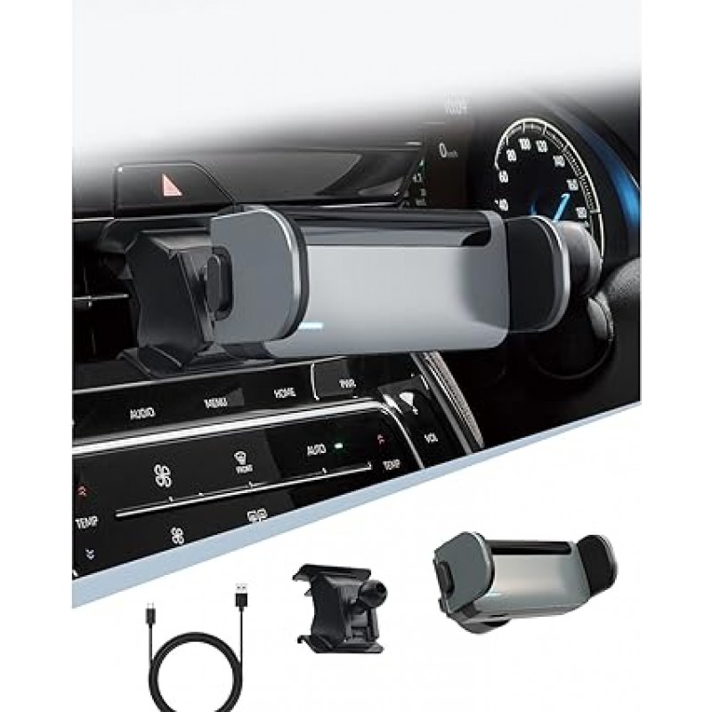 BIBIBO Harrier 80 Series New Model Toyota Harrier In-Car 스마트폰 거치대 Mobile Holder 에어컨 Harrier 80 스마트폰 거치대 Car Harrier 80 Series 악세서리 Air Conditioner Vent Car 스마트폰 거치대 360도 회전 한손 조작, 안정적, 무소음 Smart Lock